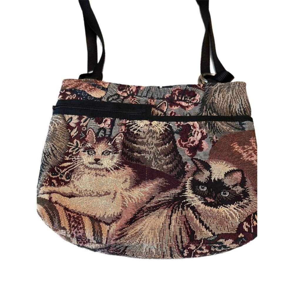 Tapestry purse cat pattern